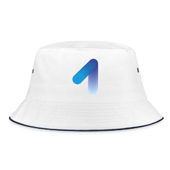 Abstract 1, modern & digital - Bucket Hat - white/navy - Front