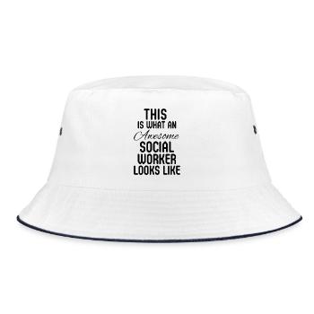 Social Worker Retirement Community Caseworker Gift - Bucket Hat - white/navy - Front