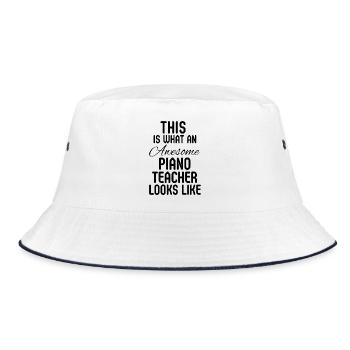 Piano Music Teacher Appreciation Gift from Student - Bucket Hat - white/navy - Front