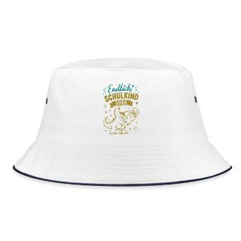 Endlich Schulkind 2026 - Bucket Hat - Weiß/Navy - Vorne