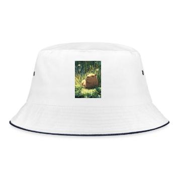 Sun hamster in the grass - Bucket Hat - white/navy - Front