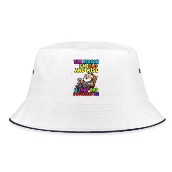 The reason I'm old and wise - Bucket Hat - white/navy - Front