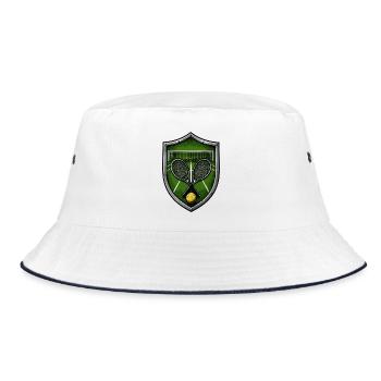 Tennis Shield with Rackets - Bucket Hat - white/navy - Front