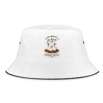 Zu kurz für Saubere Ställe - Bucket Hat - Weiß/Navy - Vorne