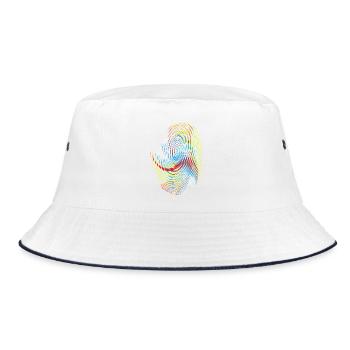 Rainbow Spiral Neon Pattern - Bucket Hat - white/navy - Front