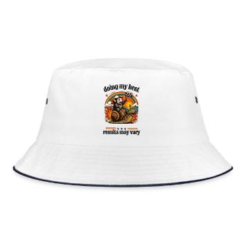 Racing rat on snail - Bucket Hat - white/navy - Front