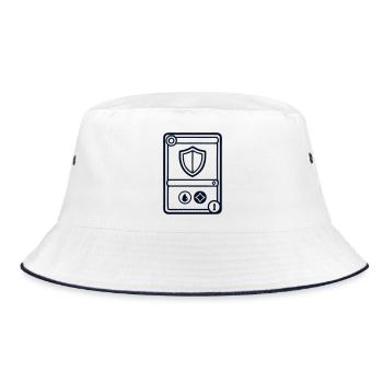 TCG Schild Sammelkarte Logo - Bucket Hat - Weiß/Navy - Vorne