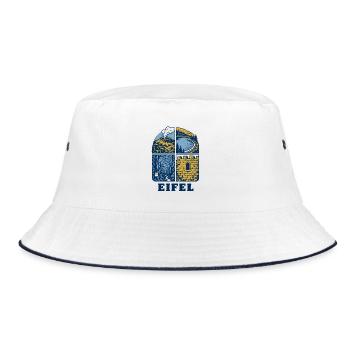 Eifel Motiv - Bucket Hat - Weiß/Navy - Vorne