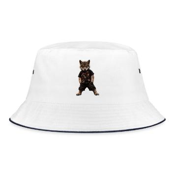 GRNDWLF Junior  - Bucket Hat - Weiß/Navy - Vorne