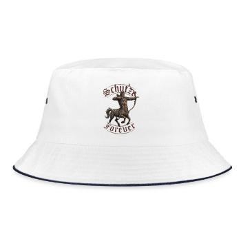 Schütze Krieger Tattoobogen - Bucket Hat - Weiß/Navy - Vorne