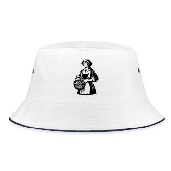 Bauernmädchen - Bucket Hat - Weiß/Navy - Vorne
