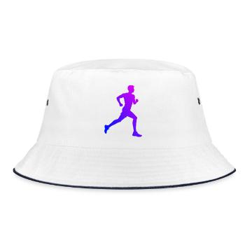 Geschenkidee für einen Running mit Running - Bucket Hat - Weiß/Navy - Vorne