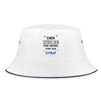 Onkel Superheld - Bucket Hat - Weiß/Navy - Vorne