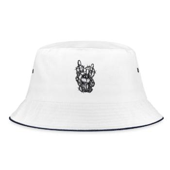 Heavy Metal Stacheldraht - Bucket Hat - Weiß/Navy - Vorne