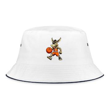 Basketball Esel Actionlook - Bucket Hat - Weiß/Navy - Vorne