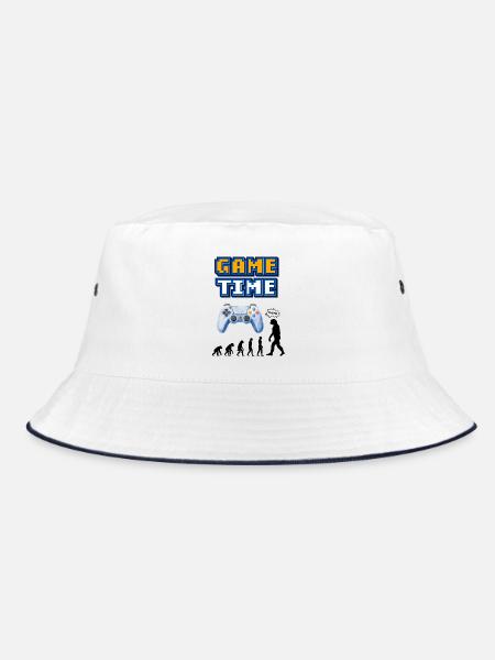 Game Time Retro Controller Entwicklung - Bucket Hat - Weiß/Navy
