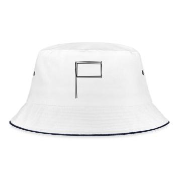 Eckfahne handgezeichnet - Bucket Hat - Weiß/Navy - Vorne