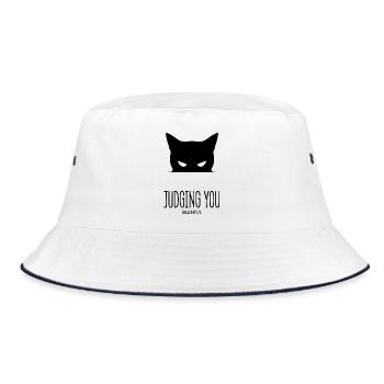 Judging you - Bucket Hat - Weiß/Navy - Vorne