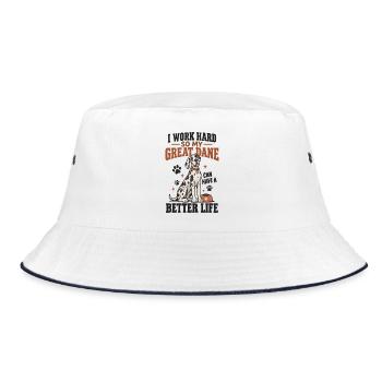 Dogge-Mama Hundeliebhaber Hunde Kunst von Haustiereltern - Bucket Hat - Weiß/Navy - Vorne