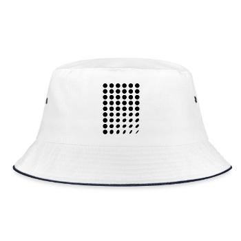 Dots-Muster - Bucket Hat - Weiß/Navy - Vorne
