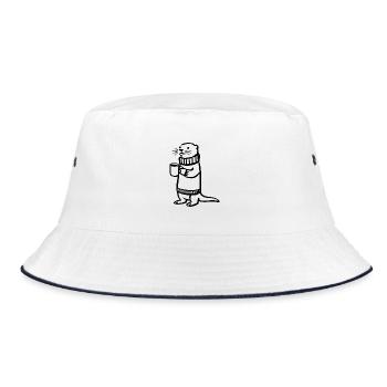 Otter Graphic - Bucket Hat - Weiß/Navy - Vorne
