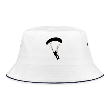 Paragleiter Silhouette - Bucket Hat - Weiß/Navy - Vorne