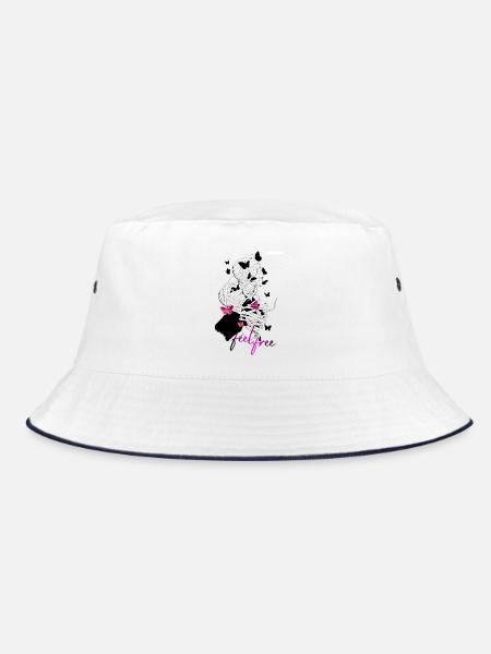 Feel_free - Bucket Hat - Weiß/Navy
