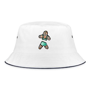 Lebkuchen-Bayerisches Outfit - Bucket Hat - Weiß/Navy - Vorne