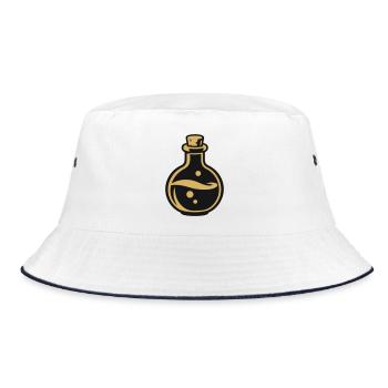 Zaubertrank Flasche Icon - Bucket Hat - Weiß/Navy - Vorne