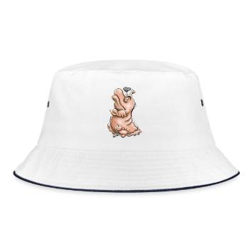 Beleidigte Leberwurst - Bucket Hat - Weiß/Navy - Vorne