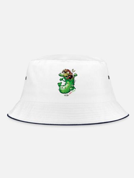 Saure Gurke - Bucket Hat - Weiß/Navy