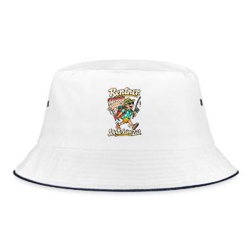 Rentner Ich hab keine Zeit - Bucket Hat - Weiß/Navy - Vorne