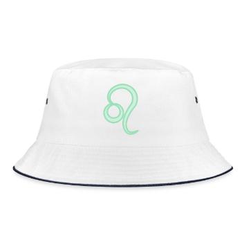Löwen-Sternzeichen Pastellgrün - Bucket Hat - Weiß/Navy - Vorne