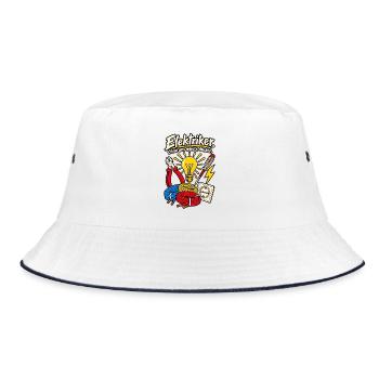 Elektriker Ohne uns wird's duster - Bucket Hat - Weiß/Navy - Vorne