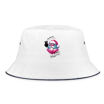 Weihnachtsmann - Fröhliche Weihnachten - Design3 - Bucket Hat - Weiß/Navy - Vorne