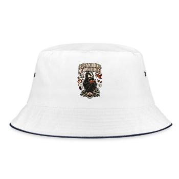RobVibe Wild Club – Kümmer mich um meine eigenen Angelegenheiten, Dachs - Bucket Hat - Weiß/Navy - Vorne