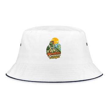 Wandern Spazieren mit Ehrgeiz - Bucket Hat - Weiß/Navy - Vorne