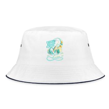 Level 13 Kopfhörer Offizieller Teenager - Bucket Hat - Weiß/Navy - Vorne