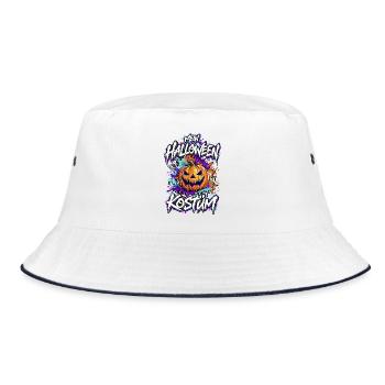 Mein Halloween Kostüm – Kürbis im Graffiti-Stil - Bucket Hat - Weiß/Navy - Vorne