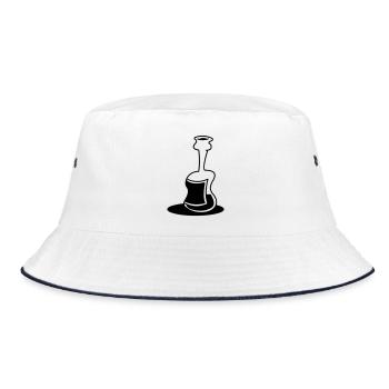 Flasche - Bucket Hat - Weiß/Navy - Vorne