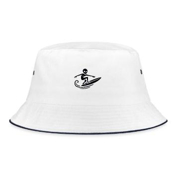 Alien Surfer Surfing Surfboard Summer Surfing - Bucket Hat - white/navy - Front