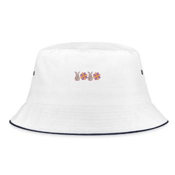 Bunny Flowers - Bucket Hat - white/navy - Front