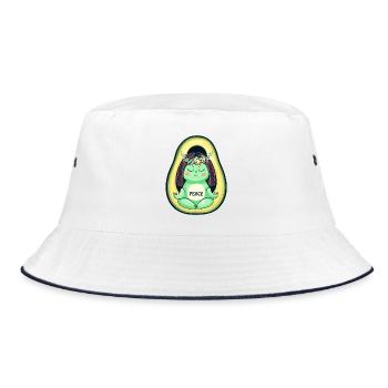 Avocado Hippie Peace 70s - Bucket Hat - white/navy - Front