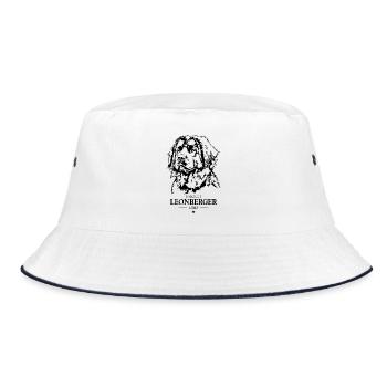 Leonberger Dad Hunde Hund Wilsigns - Bucket Hat - Weiß/Navy - Vorne
