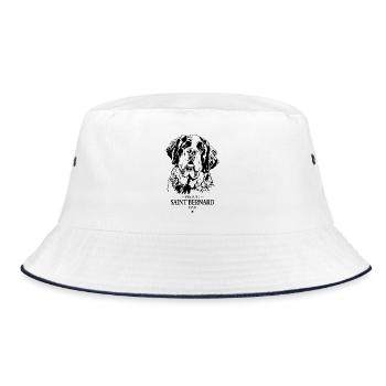 Saint Bernard Dad Hunde Hund Bernhardiner Wilsigns - Bucket Hat - Weiß/Navy - Vorne