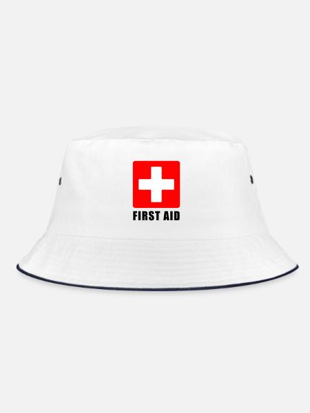 FIRST AID - Bucket Hat - white/navy - Front