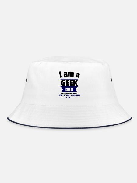 I'm a Geek Dad, Father's Day Gift - Bucket Hat - white/navy - Front