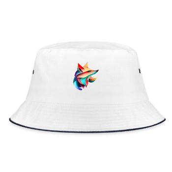 Fox Design Elegant Stripes Harmony - Bucket Hat - white/navy - Front