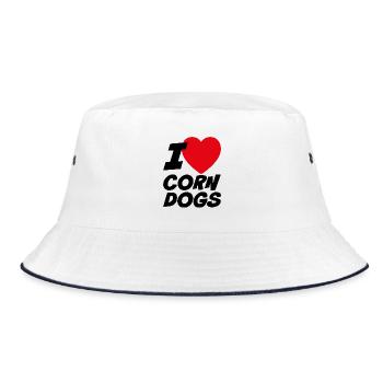 I Love Corn Dogs - Bucket Hat - white/navy - Front