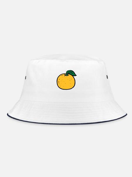 orange - Bucket Hat - white/navy - Front